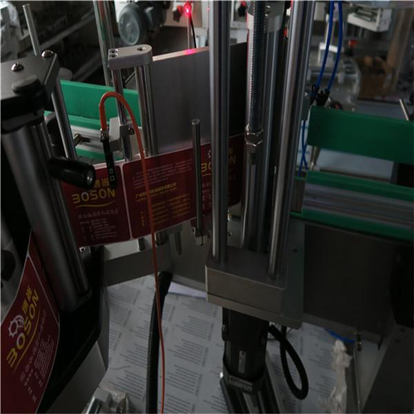 Automatisk tvåsidiga flaskmärkningsmaskin självhäftande etikett klistermärke schampo vin