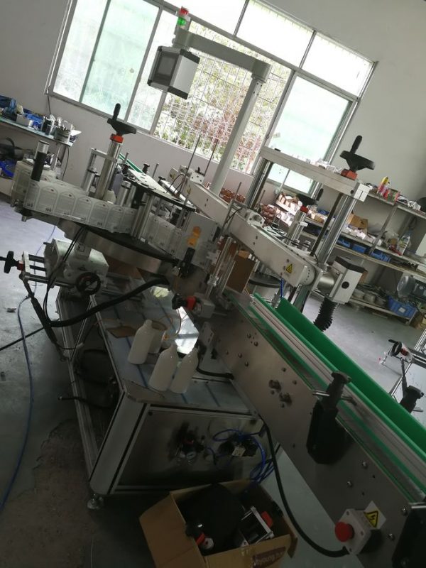 Självhäftande klistermärke Märkningsmaskin fram och baksida, flasketikettapplikator